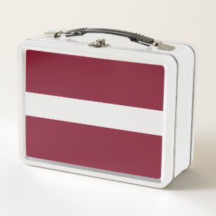 Latvia flag metal lunch box