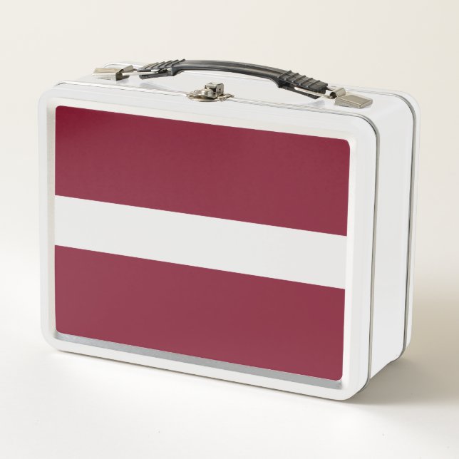 Latvia flag metal lunch box (Front)