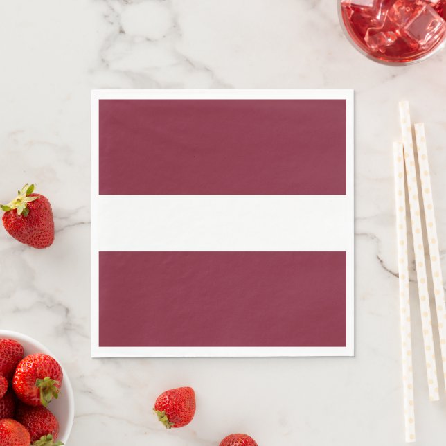 Latvia flag napkin (Insitu)