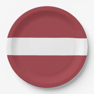 Latvia Flag Paper Plate