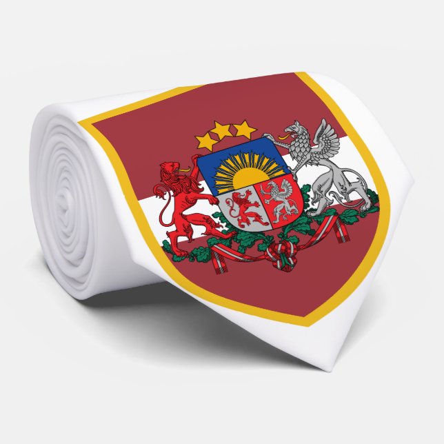 Latvia Flag Personalised Tie (Rolled)