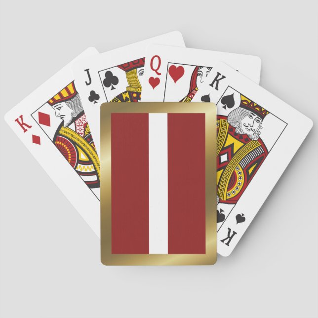 Latvia Flag Playing Cards (Back)