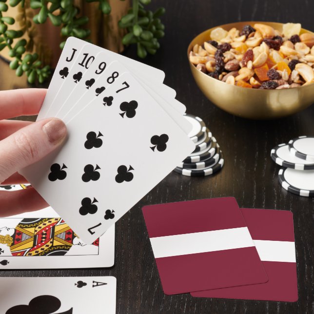 Latvia flag playing cards (In Situ)