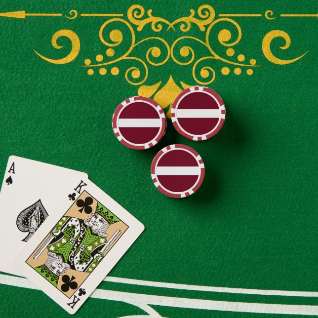 Latvia flag poker chips (Poker Table (Stack))