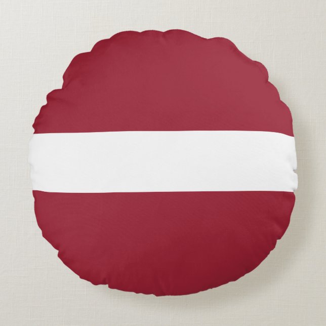 Latvia Flag Round Cushion (Front)