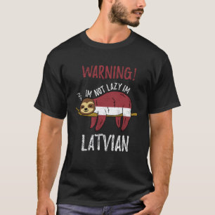 Latvia Flag Sloth Im Not Lazy Im Latvian Vintage T-Shirt