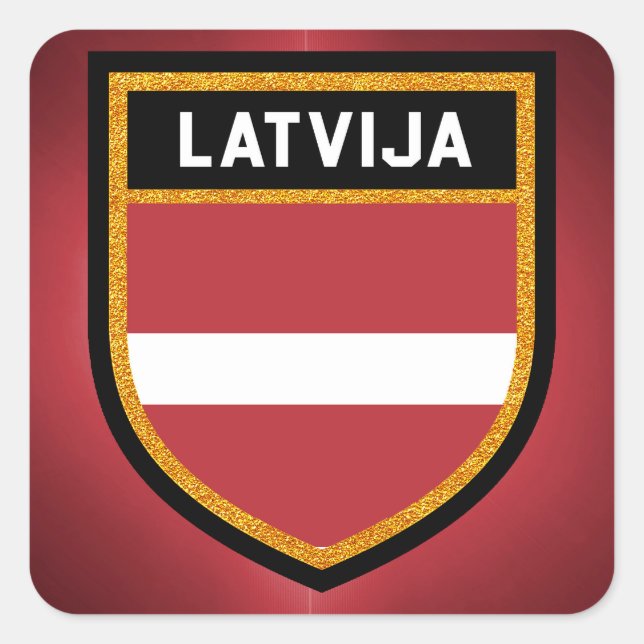 Latvia Flag Square Sticker (Front)