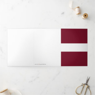 Latvia flag Tri-Fold card
