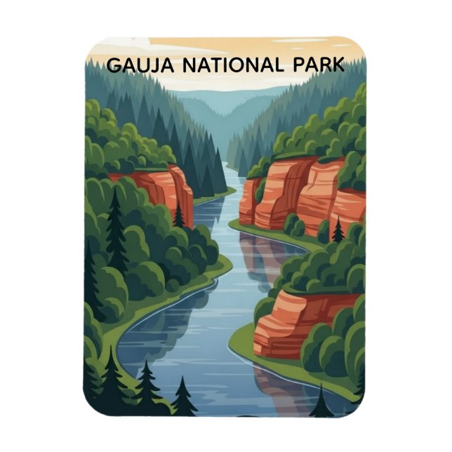 Latvia Gauja National Park Travel Magnet (Vertical)