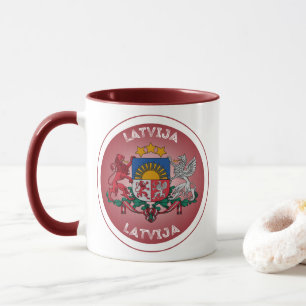 Latvia Heritage Emblem Mug