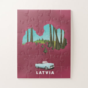 Latvia Illustrated map Jigsaw Puzzle
