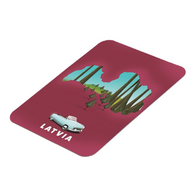 Latvia Illustrated map Magnet (Left Side)