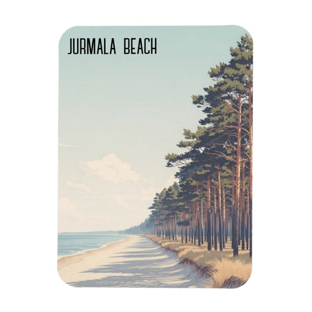 Latvia Jūrmala Beach Travel Magnet (Vertical)