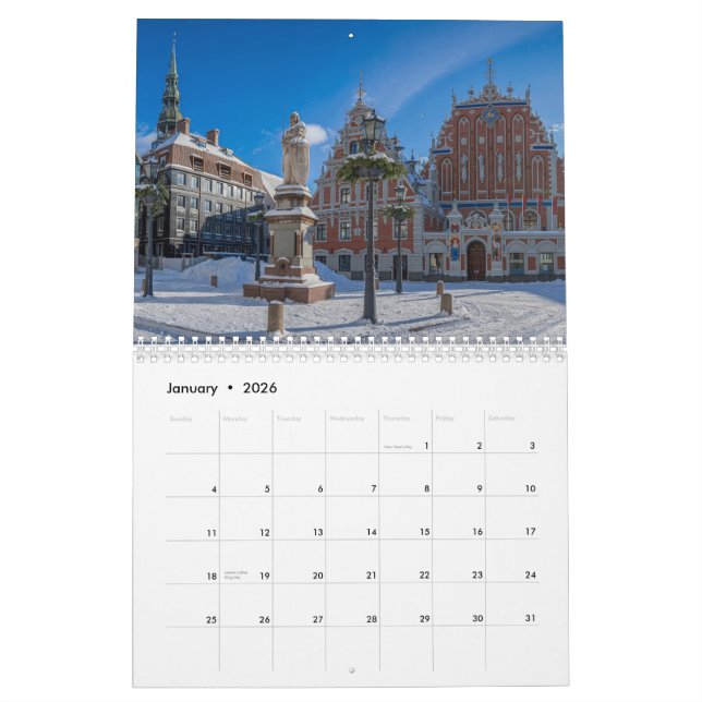 Latvia landscapes calendar (Jan 2026)