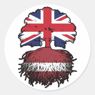 Latvia Latvian British UK United Kingdom Britain Classic Round Sticker