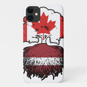 Latvia Latvian Canadian Canada Tree Roots Flag iPhone 11 Case