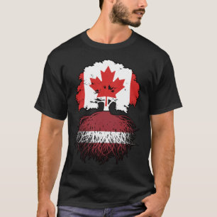 Latvia Latvian Canadian Canada Tree Roots Flag T-Shirt