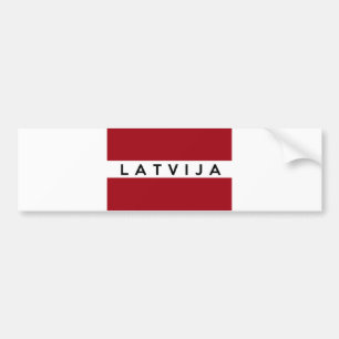 Latvia Latvian flag country Latvija text name Bumper Sticker