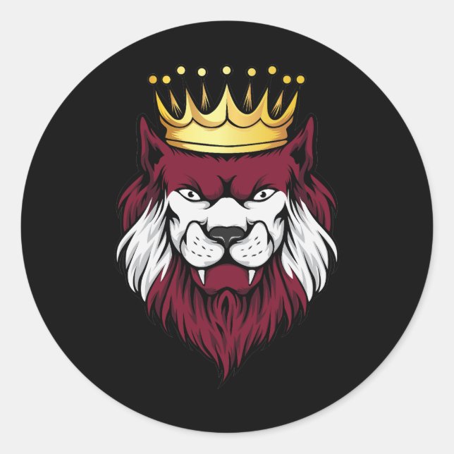 Latvia  Lion King Flag Classic Round Sticker (Front)