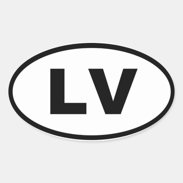 Latvia LV European Oval Sticker (Front)