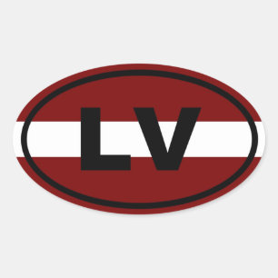 Latvia LV European Oval Sticker