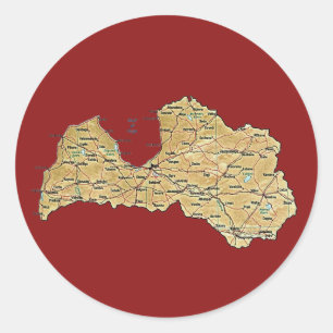 Latvia Map Sticker