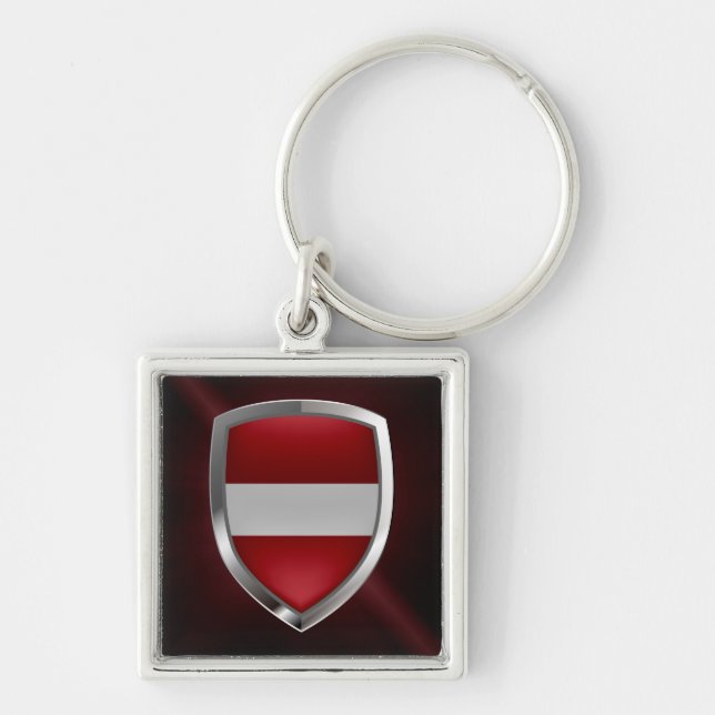Latvia Metallic Emblem Key Ring (Front)