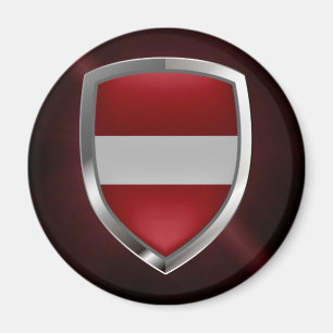 Latvia Metallic Emblem Magnet