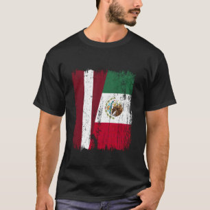 Latvia Mexico Half Flag Latvian Mexican Heritage T-Shirt