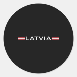 Latvia National Flag Sporty Jersey Style  Classic Round Sticker