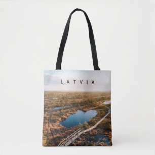 Latvia nature walk, travel souvenir tote bag