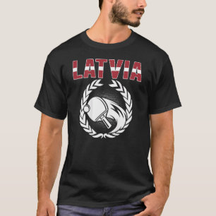 Latvia Ping Pong Proud Latvian Table Tennis Supp T-Shirt