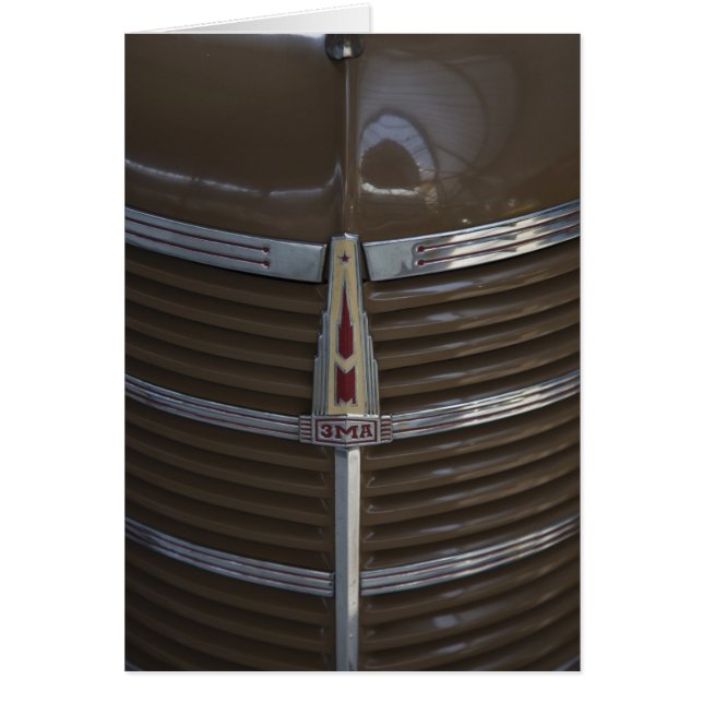 Latvia, Riga, Riga Motor Museum, hood ornament (Front)