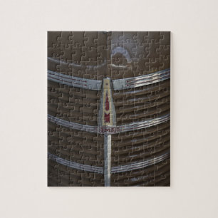 Latvia, Riga, Riga Motor Museum, hood ornament Jigsaw Puzzle