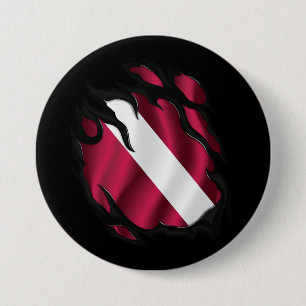 Latvia Ripped Flag 7.5 Cm Round Badge
