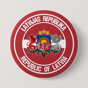 Latvia Round Emblem 7.5 Cm Round Badge