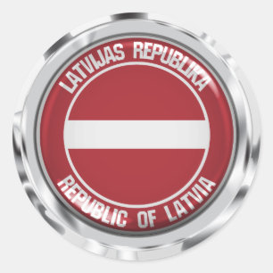 Latvia Round Emblem Classic Round Sticker