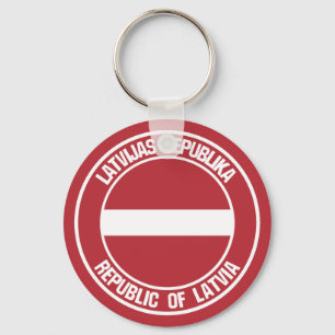 Latvia Round Emblem Key Ring