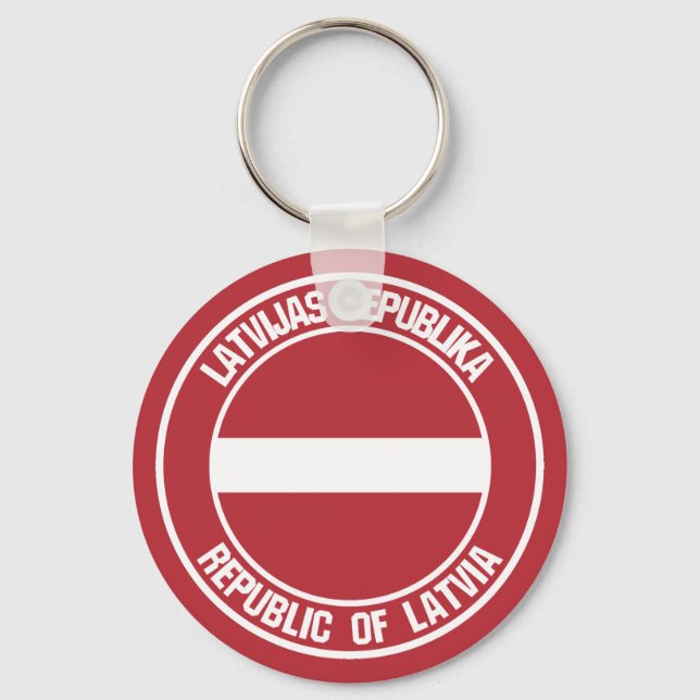 Latvia Round Emblem Key Ring (Front)