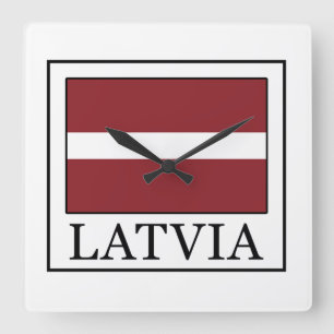 Latvia Square Wall Clock