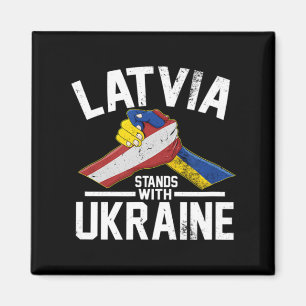 Latvia Stands With Ukraine Ukrainian Latvian Flag Magnet