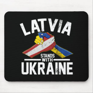 Latvia Stands With Ukraine Ukrainian Latvian Flag Mouse Pad