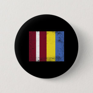 Latvia Ukraine Flag Design Pride Latvian Ukranian  6 Cm Round Badge