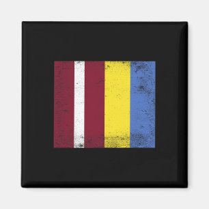Latvia Ukraine Flag Design Pride Latvian Ukranian Magnet