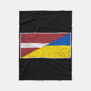 Latvia Ukraine Flag Latvian Ukrainian Nationality Fleece Blanket
