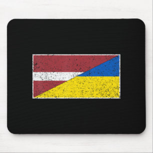 LATVIA UKRAINE FLAG LATVIAN UKRAINIAN NATIONALITY  MOUSE PAD