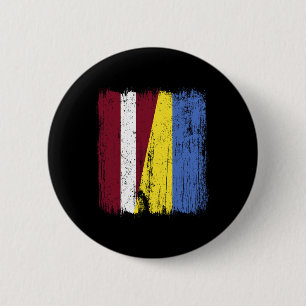 Latvia Ukraine Half Flag Latvian Ukrainian Heritag 6 Cm Round Badge