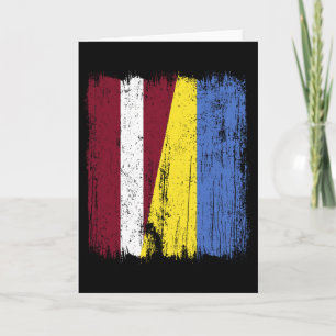 Latvia Ukraine Half Flag Latvian Ukrainian Heritag Card