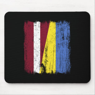Latvia Ukraine Half Flag Latvian Ukrainian Heritag Mouse Pad