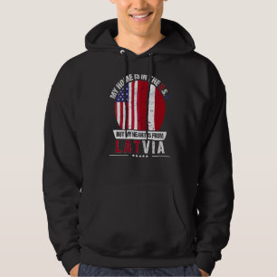 Latvian American Patriot Heart Is From Latvia Grow Hoodie